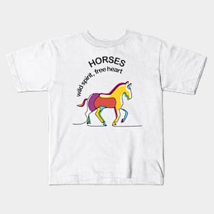 Horses -  wild spirit, free heart Kids T-Shirt